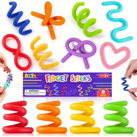 KLT Creative Bendable Fidget Sticks, 8 Pack