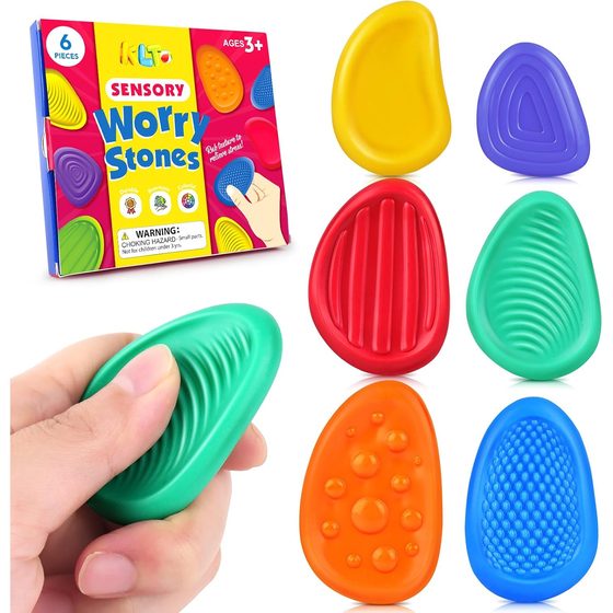 KLT Soft Worry Stones, 6 Pack