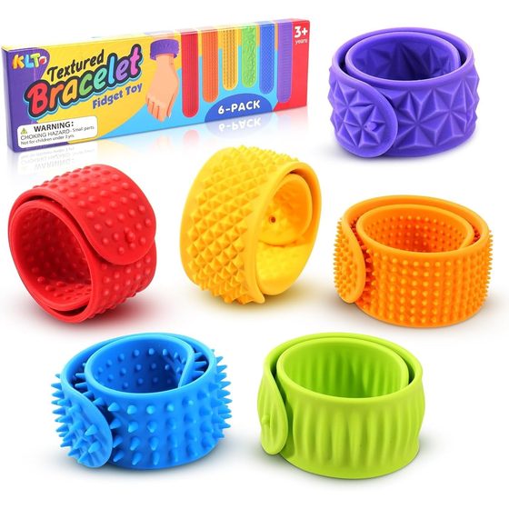 KLT Textured Slap Bracelets, 6 Pack